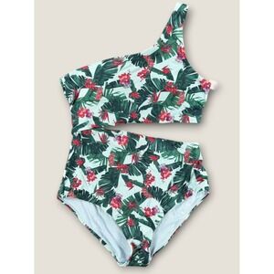 NWT Victorias Secret Medium Tropical Palm Leaf One Shoulder Cutout Swimsuit